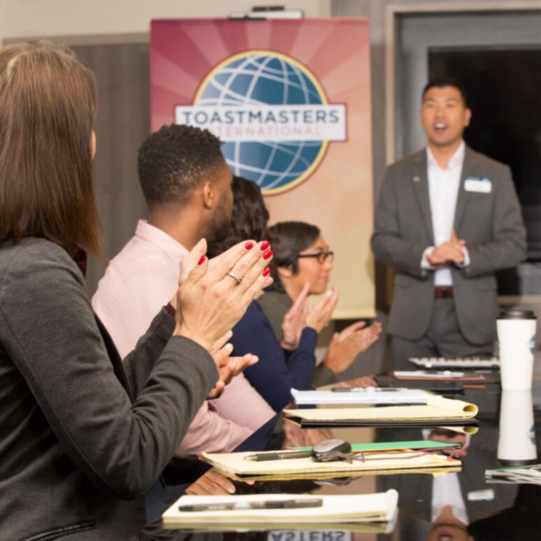 speaking at a toastmasters meeting